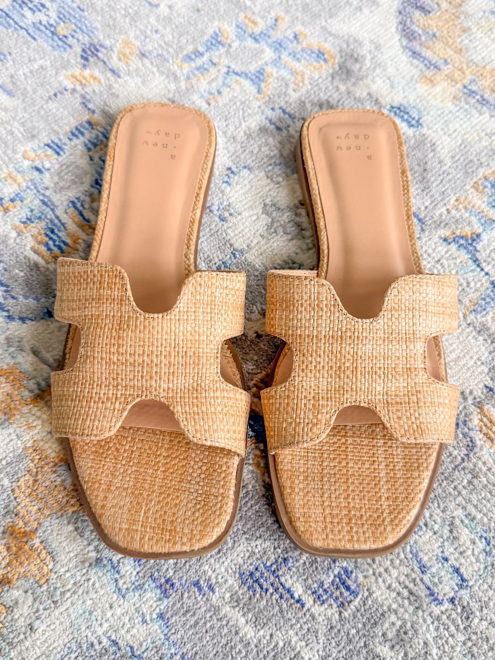 EUC! A New Day Woven Slide Sandals - Neutral Tan Women’s Sandals